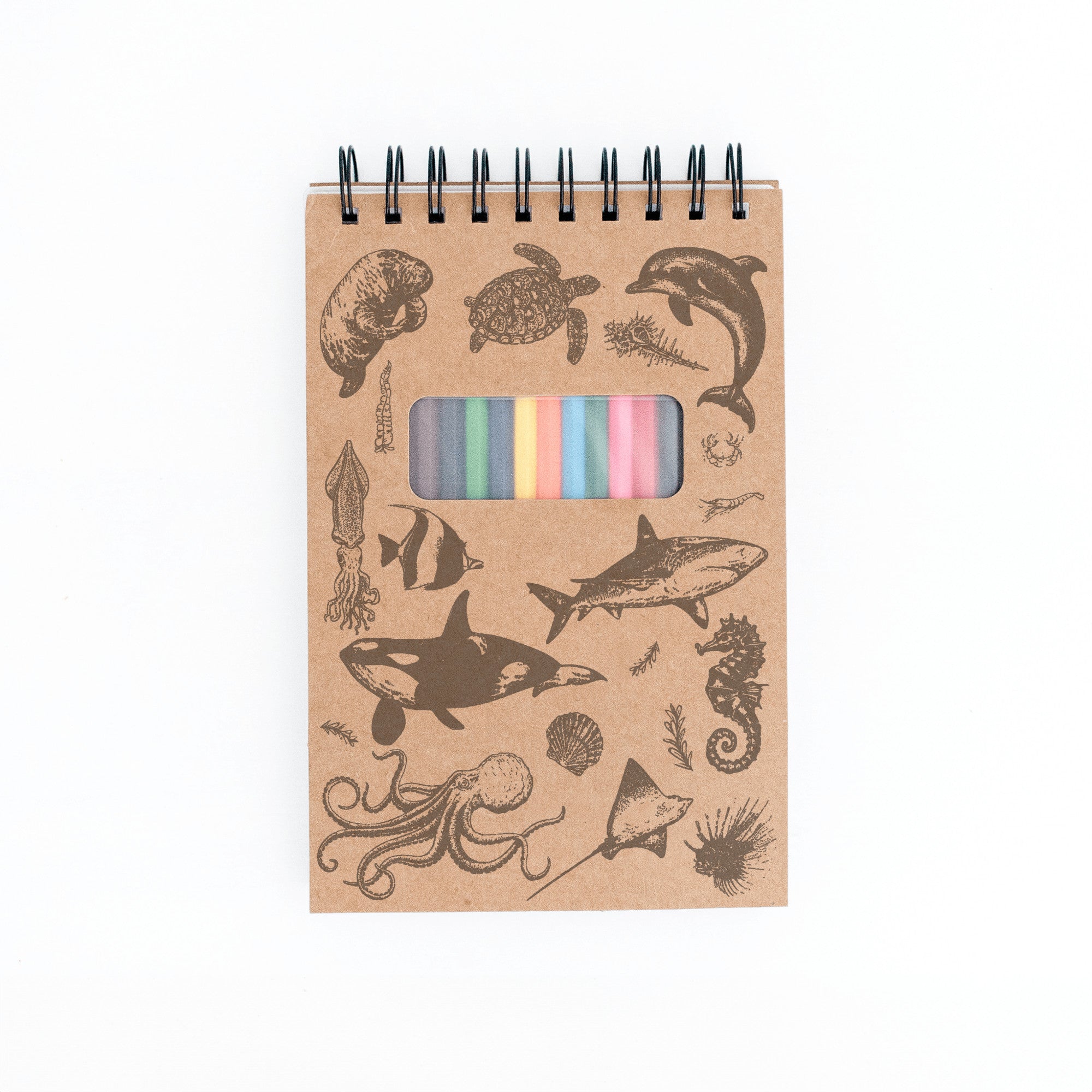 Ocean Sketchbook Kit For Artist Gift Set Made in USA Laser Engraved Nature Journal Gift Idea For Drawing Marine Life Sketch Book For Student