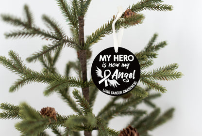 Lung Cancer Angel Christmas Ornament