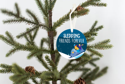 Snowmobiling Together Christmas Ornament