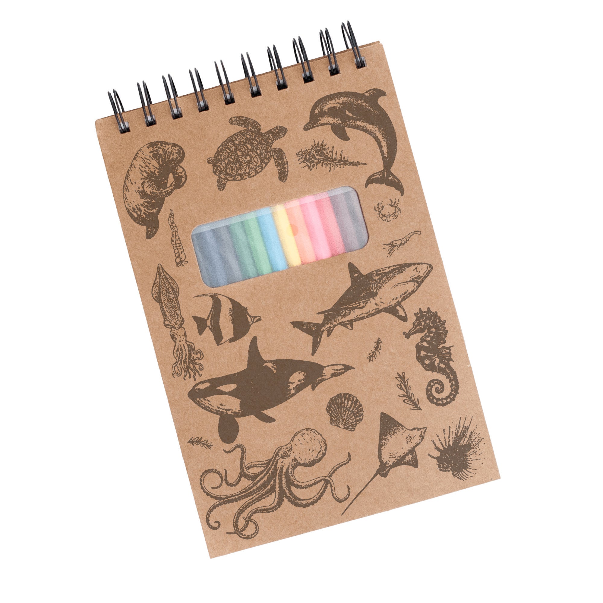 Ocean Sketchbook Kit For Artist Gift Set Made in USA Laser Engraved Nature Journal Gift Idea For Drawing Marine Life Sketch Book For Student